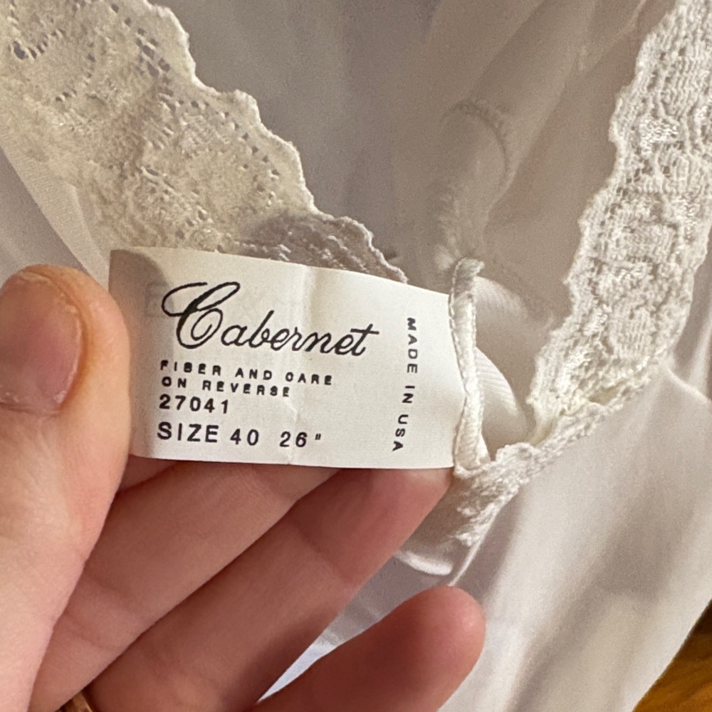 Cabernet White Lace Trim Chemise - Picture 2 of 5